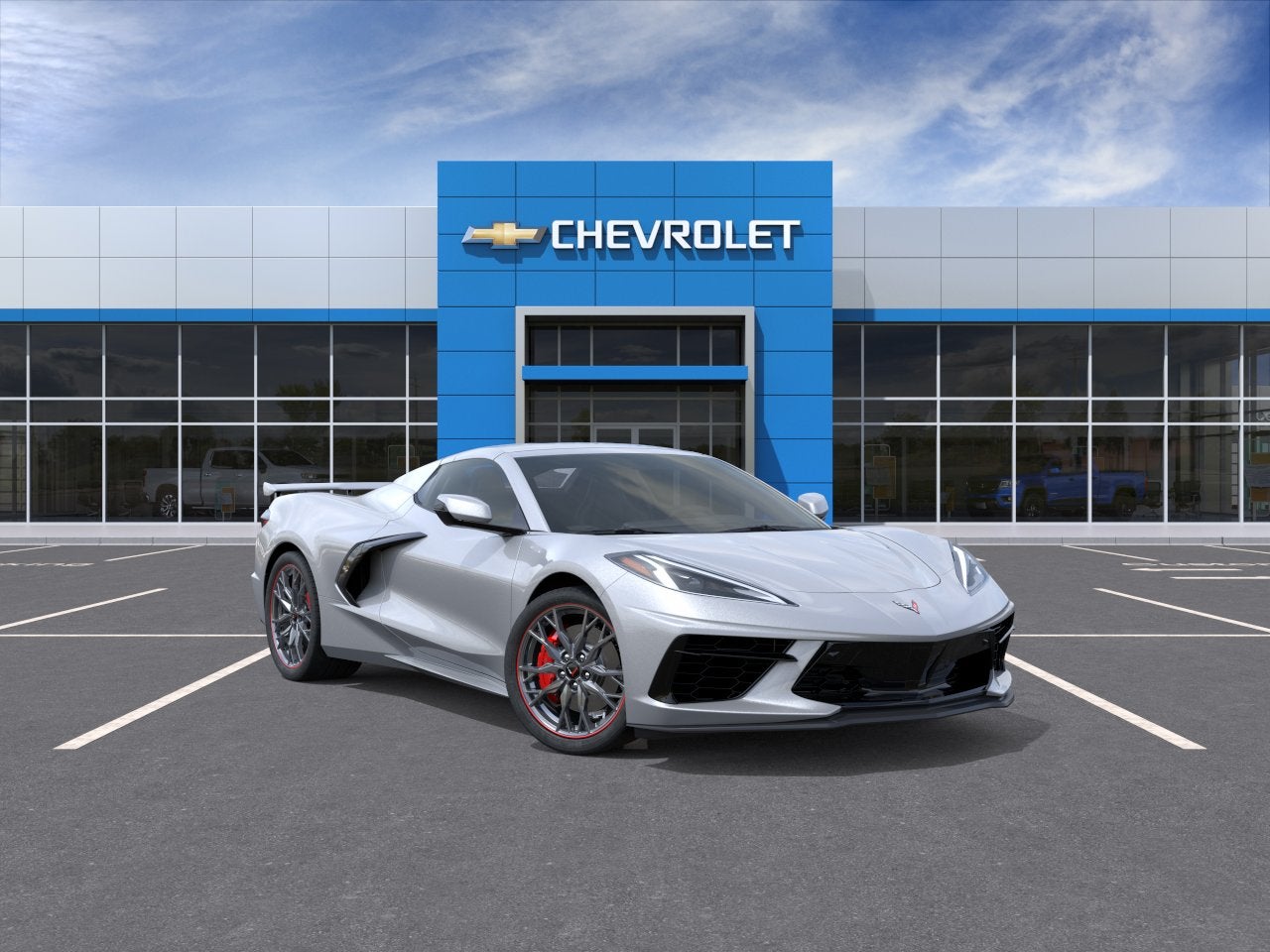 2026 Chevrolet Corvette Stingray 2LT in Blade Silver Metallic — front three-quarter view