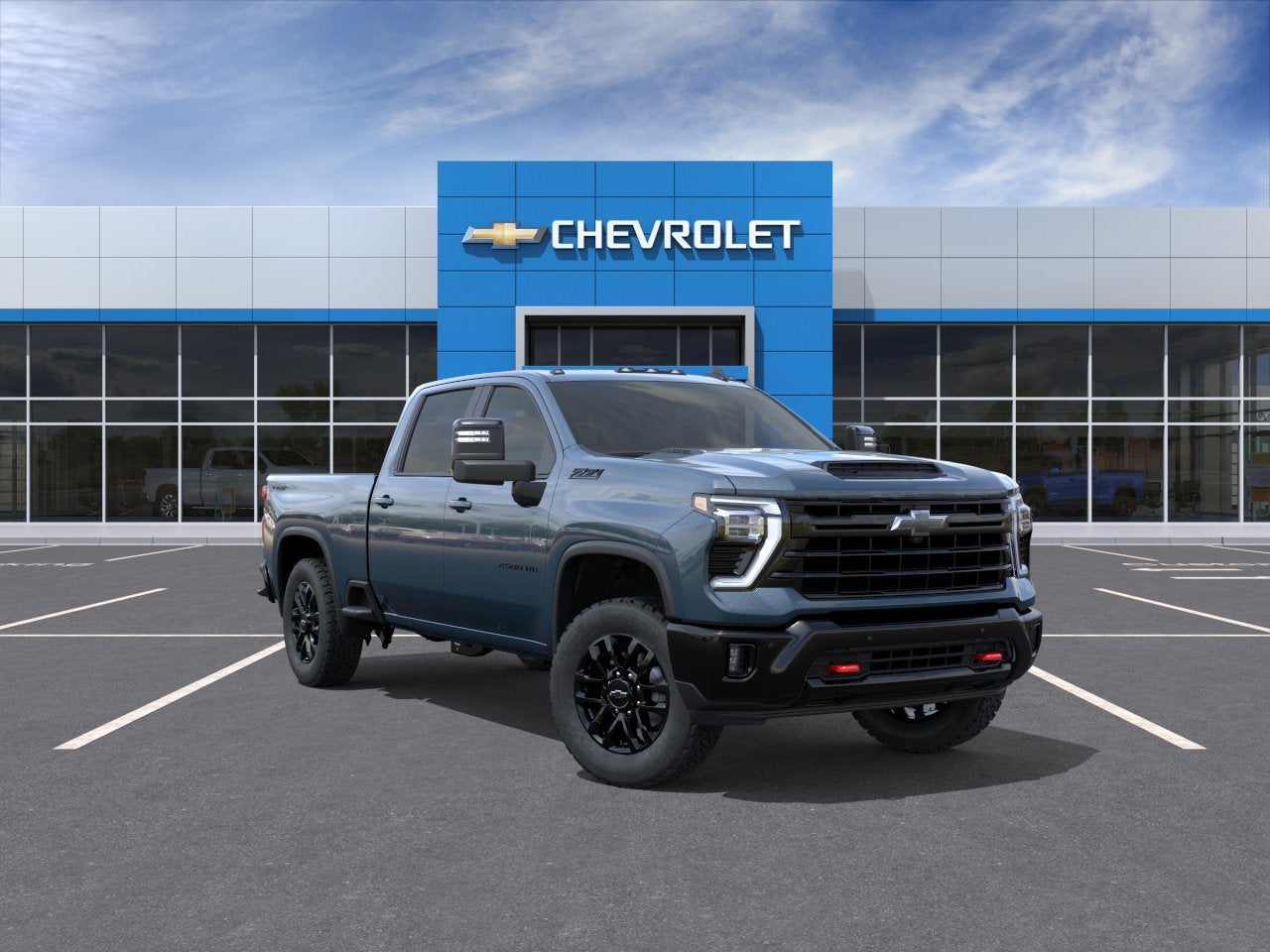 2026 Chevrolet Silverado 2500 HD LT in Lakeshore Blue Metallic — front three-quarter view