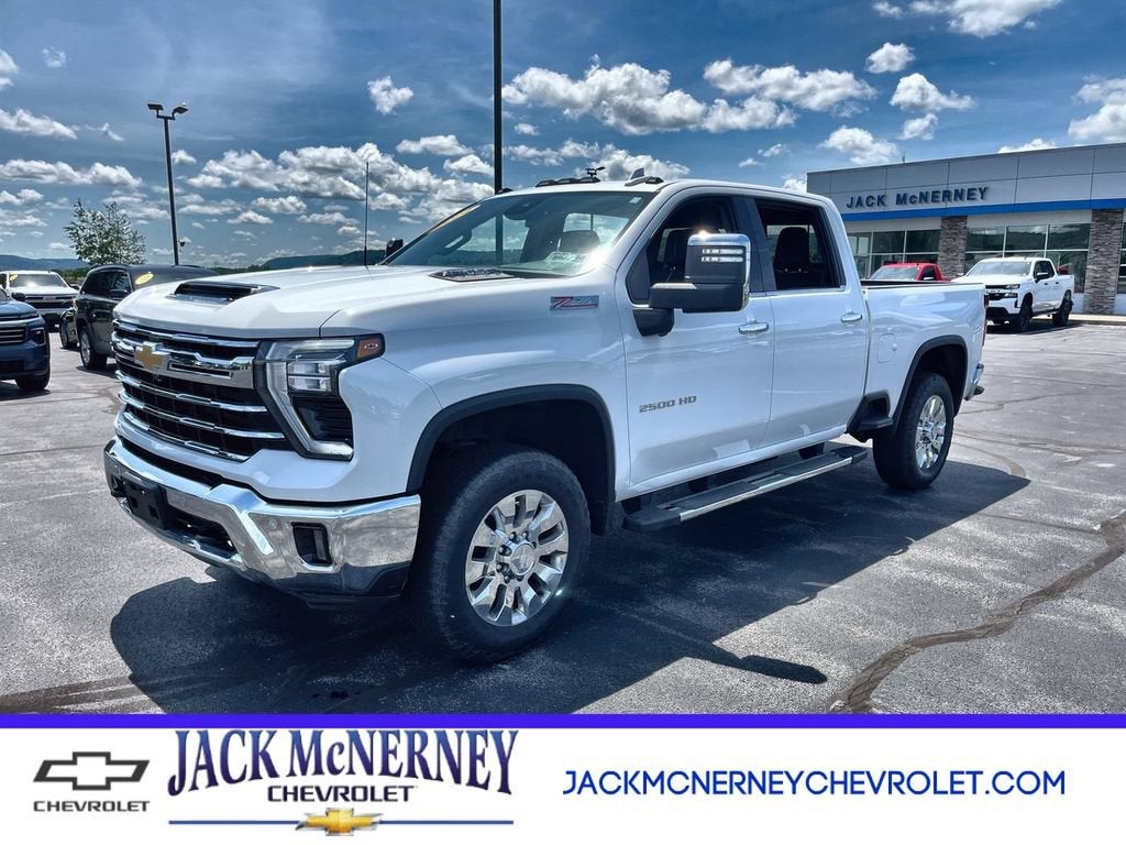 2024 Chevrolet Silverado 2500 HD LTZ in Summit White — front three-quarter view