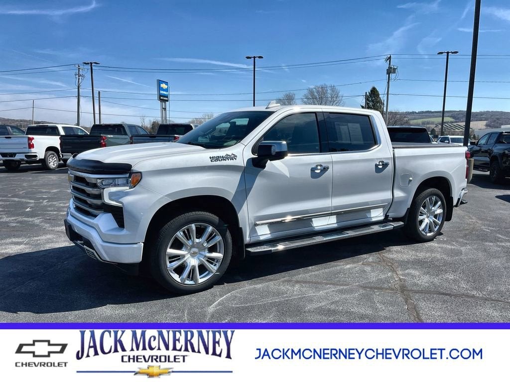 2024 Chevrolet Silverado 1500 High Country in Iridescent Pearl Tricoat — front three-quarter view