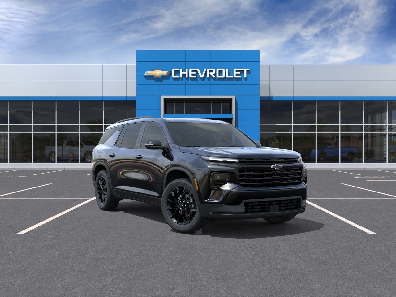 2026 Chevrolet Traverse LT in Mosaic Black Metallic — front three-quarter view