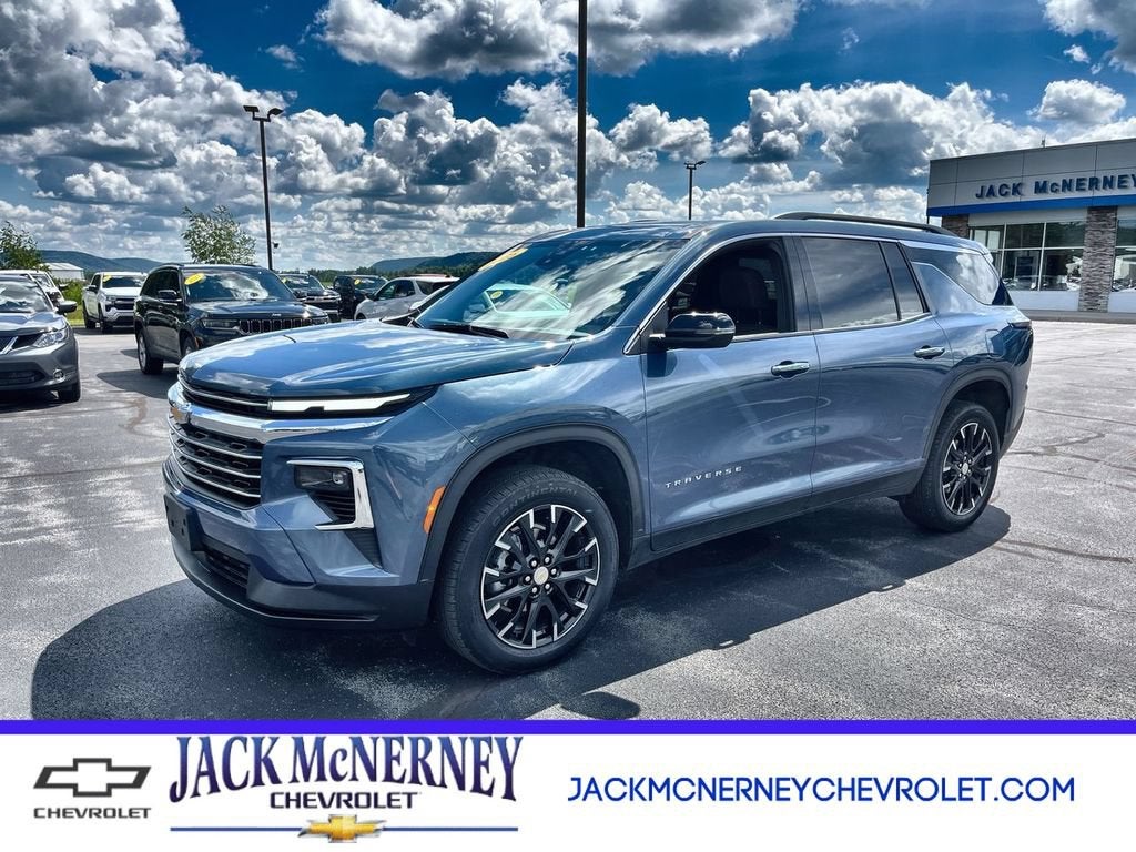 2025 Chevrolet Traverse LT in Lakeshore Blue Metallic — front three-quarter view