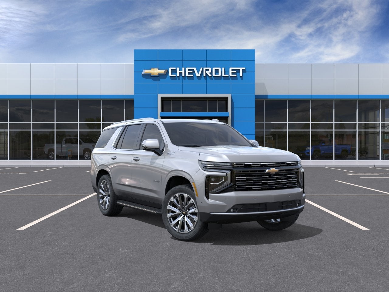 2026 Chevrolet Tahoe High Country in Sterling Gray Metallic — front three-quarter view