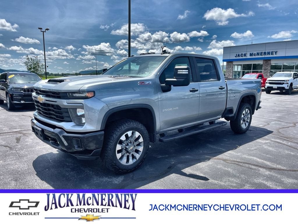 2024 Chevrolet Silverado 2500 HD Custom in Sterling Gray Metallic — front three-quarter view