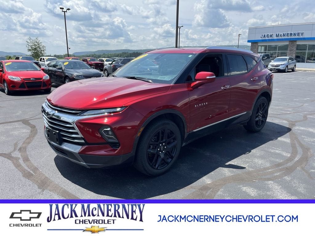 2024 Chevrolet Blazer Premier in Radiant Red Tintcoat — front three-quarter view